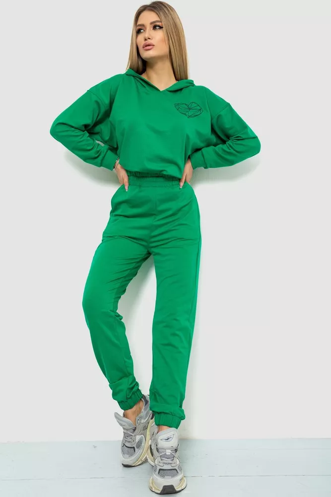 Купити Спорт костюм жіночий, колір зелений, 186R2302 - Фото №1