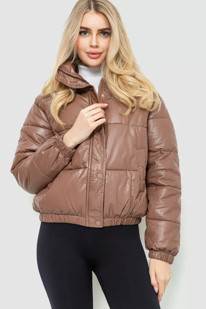 Купити Куртка жіноча демісезонна, колір коричневий, 131R8101 оптом - Фото №1