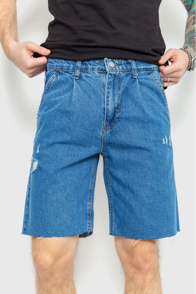 Купить Шорты мужские джинсовые, цвет синий, 157R17-20 - Фото №1