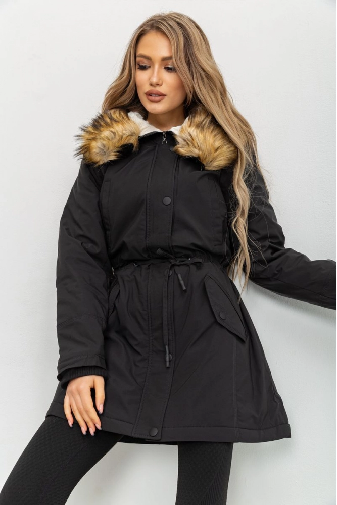Купити Куртка жіноча, колір чорний, 224R19-16-1 - Фото №1