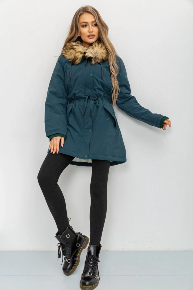 Купить Куртка женская, цвет темно-зеленый, 224R19-16-1 - Фото №1