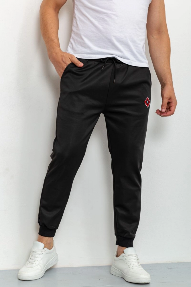 Купить Спорт штаны мужские укороченные, цвет черный, 131R3362 - Фото №1