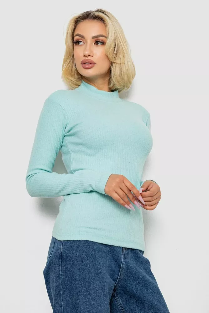 Купити Гольф жіночий однотонний  -уцінка, колір м'ятний, 238R802-U-1 - Фото №3