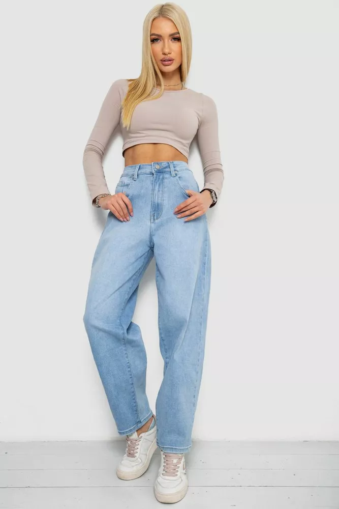 Купити Джинси жіночі MOM, колір блакитний, 255RM571 - Фото №2