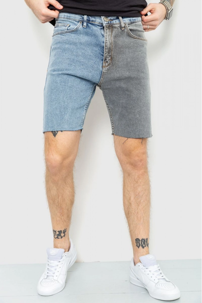 Купити Шорти чоловічі джинсові, колір сіро-синій, 157R26-21 оптом - Фото №1