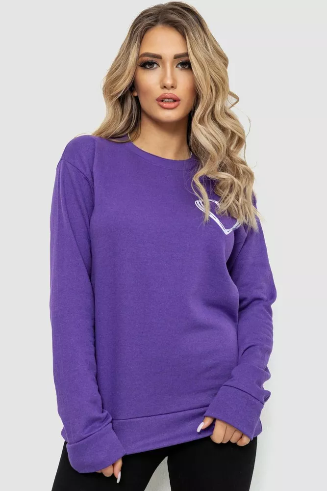 Купити Світшот жіночий, колір фіолетовий, 238R57170 - Фото №1