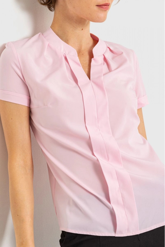 Купить Блуза однотонная, цвет пудровый, 230R152-6 - Фото №1