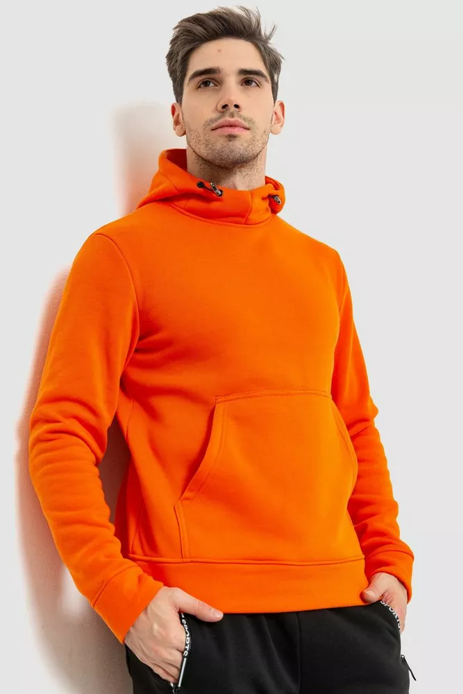 Купить Худи мужской на флисе с капюшоном, цвет оранжевый, 214R022 оптом - Фото №1
