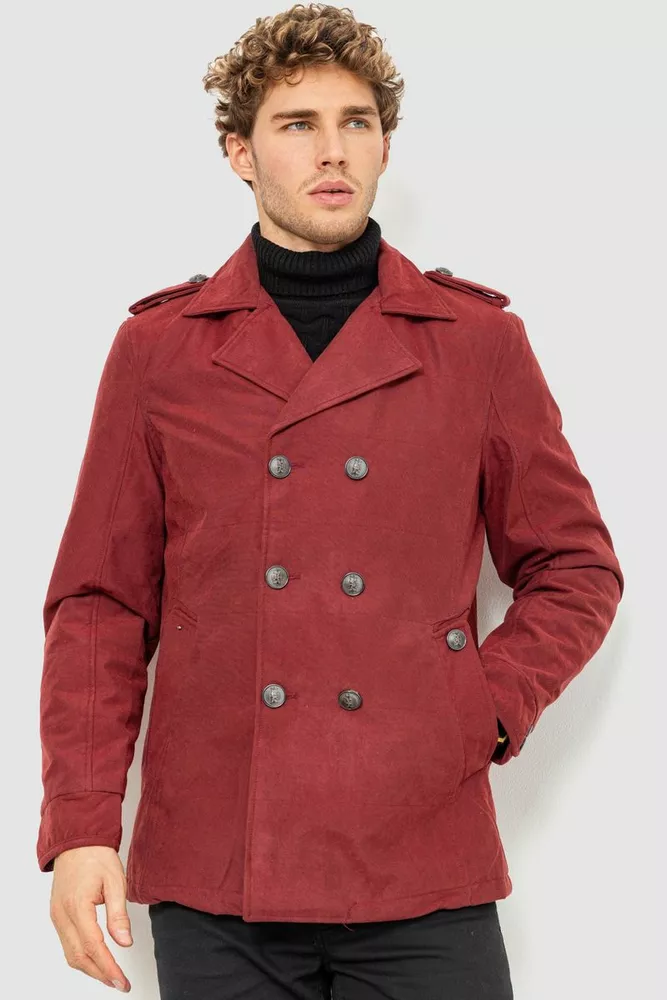 Купити Піджак чоловічий однотонний, колір бордовий, 182R15172 оптом - Фото №1