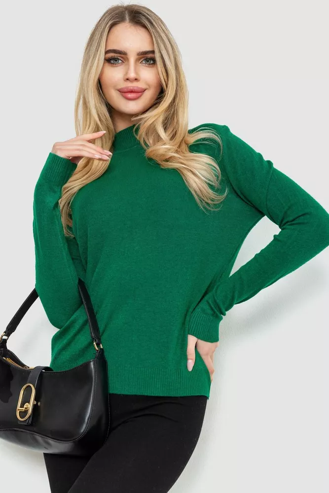 Купити Кофта жіноча однотонна, колір зелений, 244R2302 - Фото №1