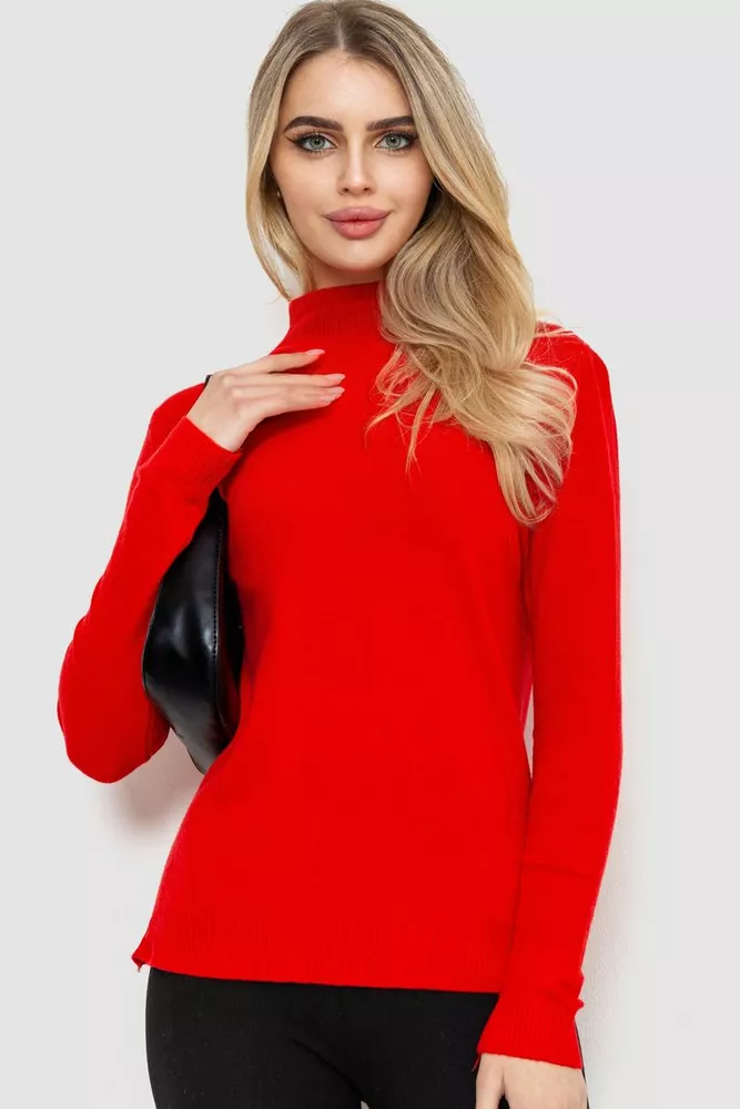 Купити Кофта жіноча однотонна, колір червоний, 244R2302 - Фото №1