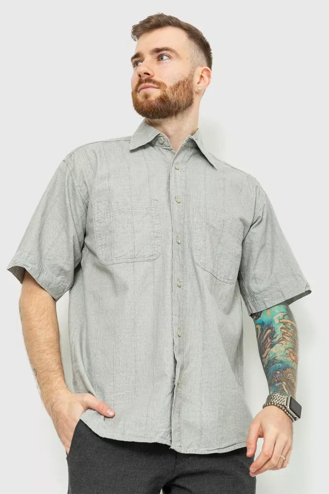 Купить Рубашка мужская повседневная, цвет серый, 167R962 - Фото №1