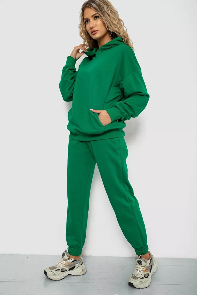 Купити Спорт костюм жіночий двонитка, колір зелений, 102R7717 оптом - Фото №1