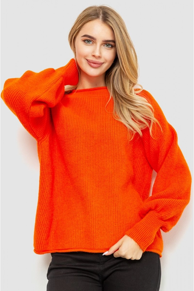Купити Жіночий светр в'язаний, колір помаранчевий, 204R161 - Фото №1