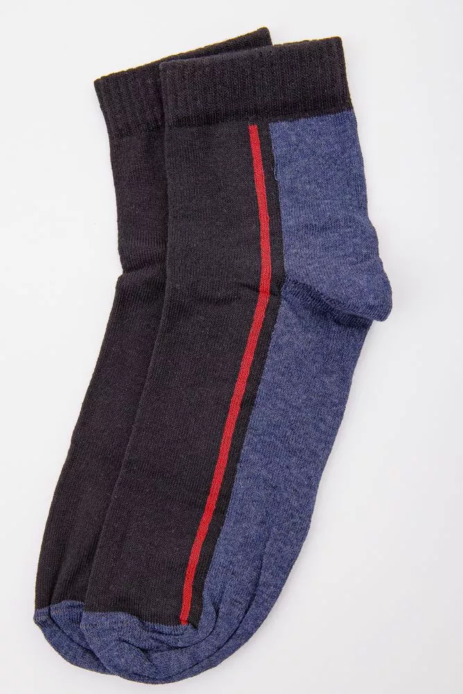Купити Чоловічі шкарпетки середньої довжини, чорно-синього кольору, 167R314 оптом - Фото №1