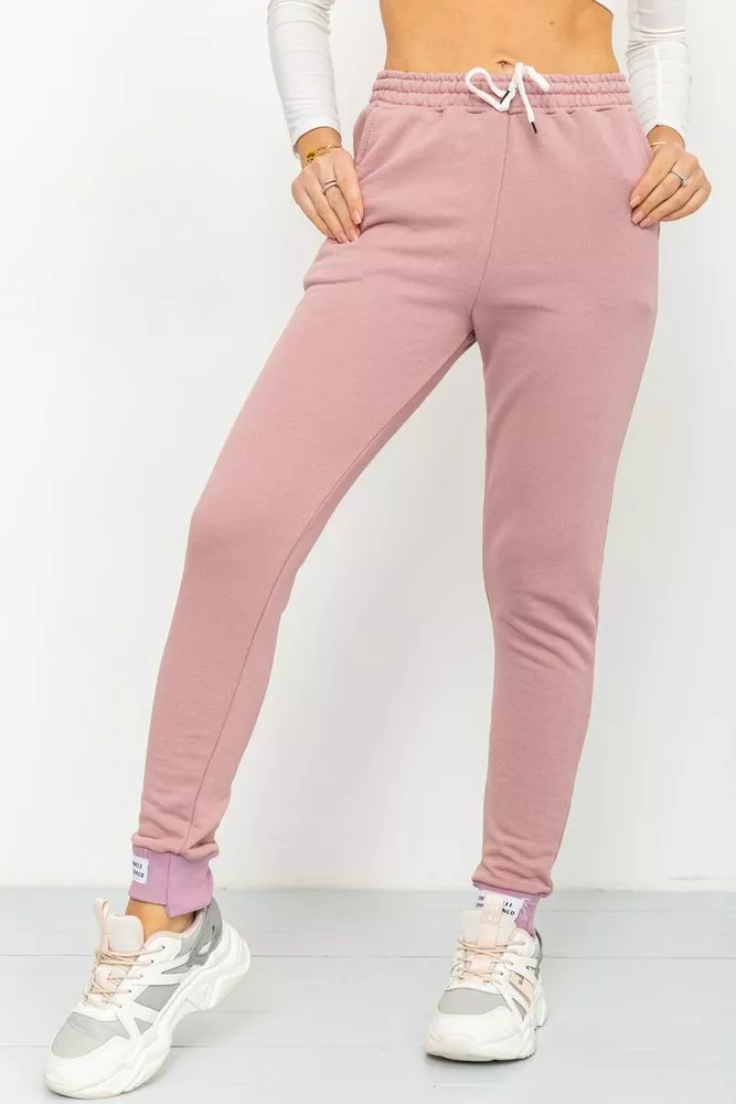 Купить Спорт штаны женские демисезонные, цвет пудровый, 226R025 оптом - Фото №1