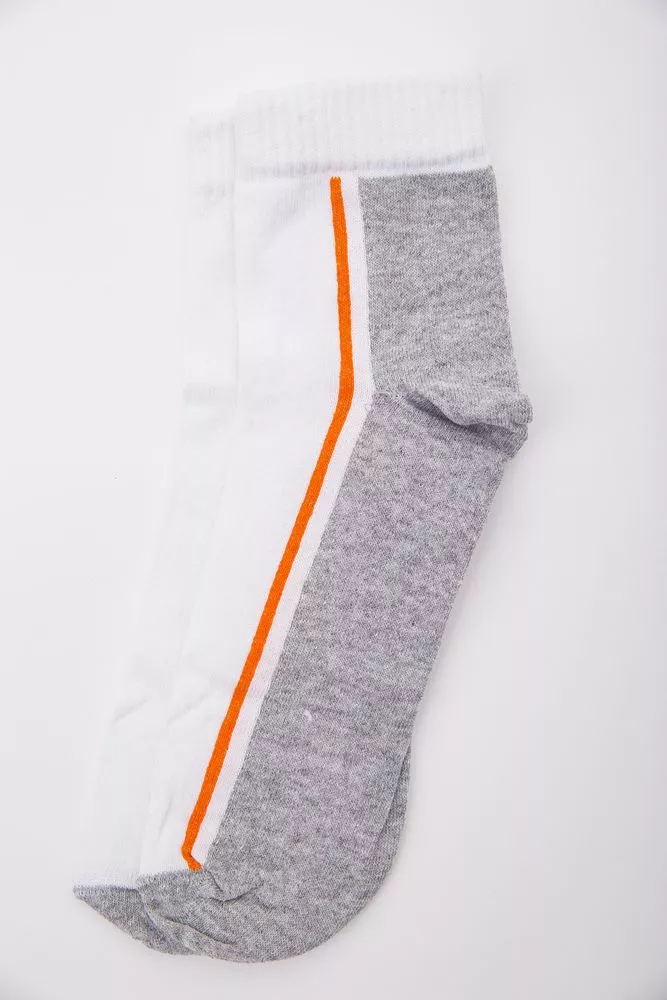 Купити Чоловічі шкарпетки середньої довжини, сіро-білого кольору, 167R314 оптом - Фото №1