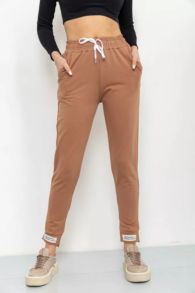 Купить Спорт штаны женские демисезонные, цвет коричневый, 226R025 - Фото №1
