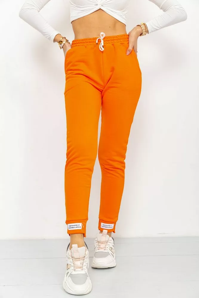 Купити Спорт штани жіночі демісезонні, колір помаранчевий, 226R025 оптом - Фото №1