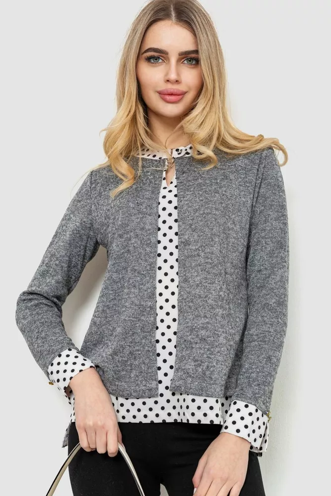 Купить Блуза женская обманка  -уценка, цвет серый, 230R53-6-U-4 - Фото №1
