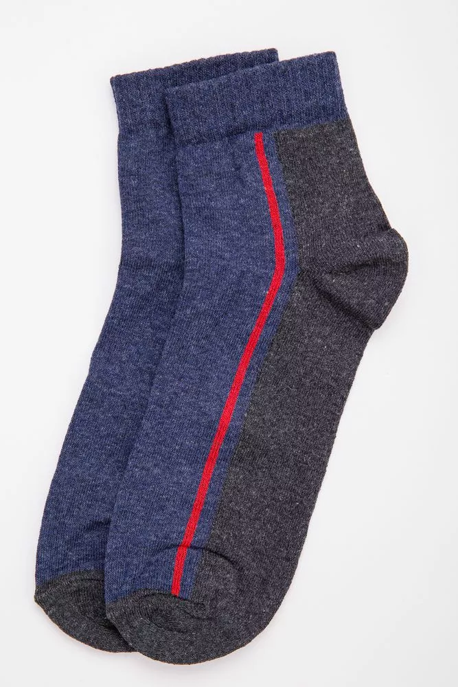 Купить Мужские носки средней длины, серо-синего цвета, 167R314 оптом - Фото №1