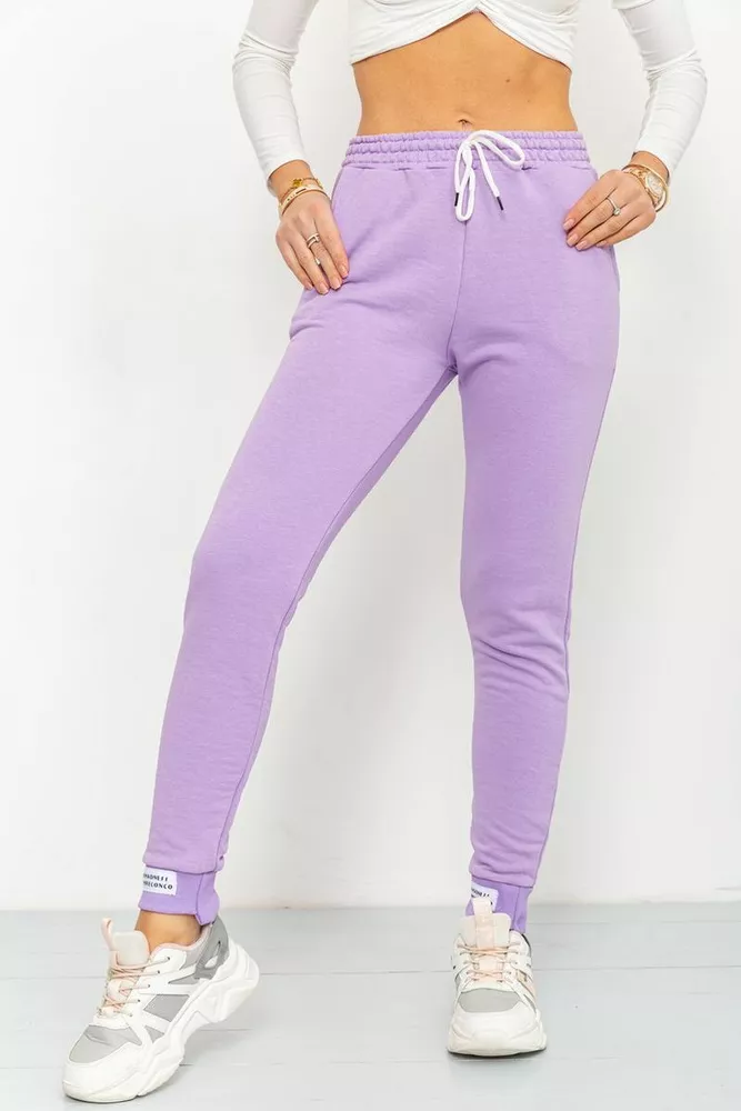 Купить Спорт штаны женские демисезонные, цвет сиреневый, 226R025 оптом - Фото №1