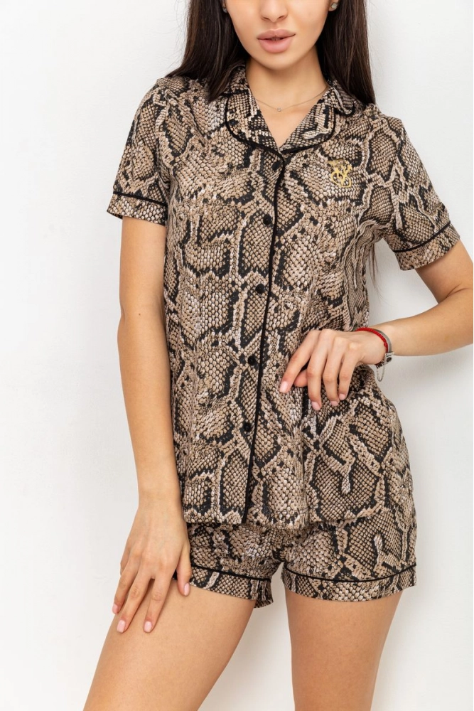 Купити Піжама жіноча, колір бежево-коричневий, 219RP-243 - Фото №1