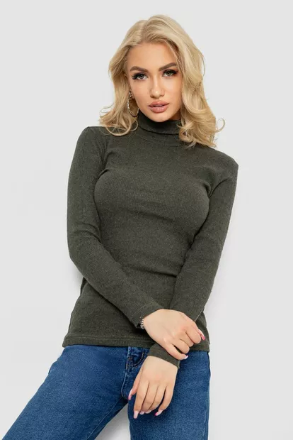 Гольф жіночий в рубчик, колір хакі, 238R505