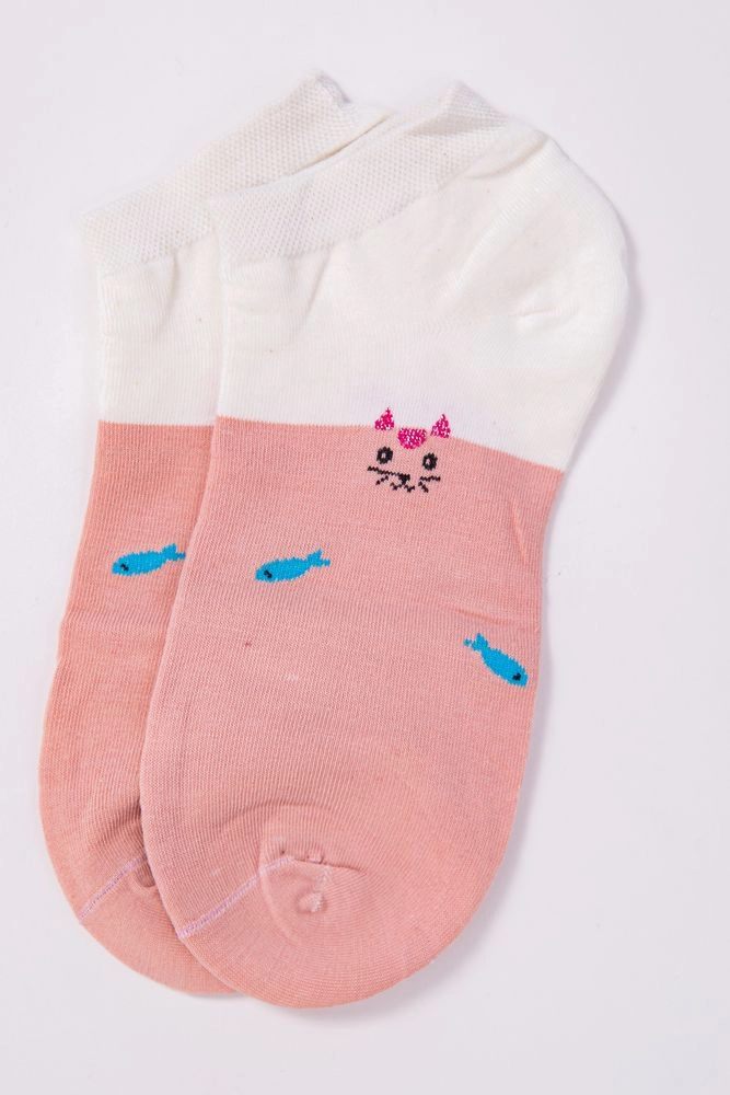 Купити Жіночі короткі шкарпетки пудрово-молочного кольору 151RBY-29 оптом - Фото №1