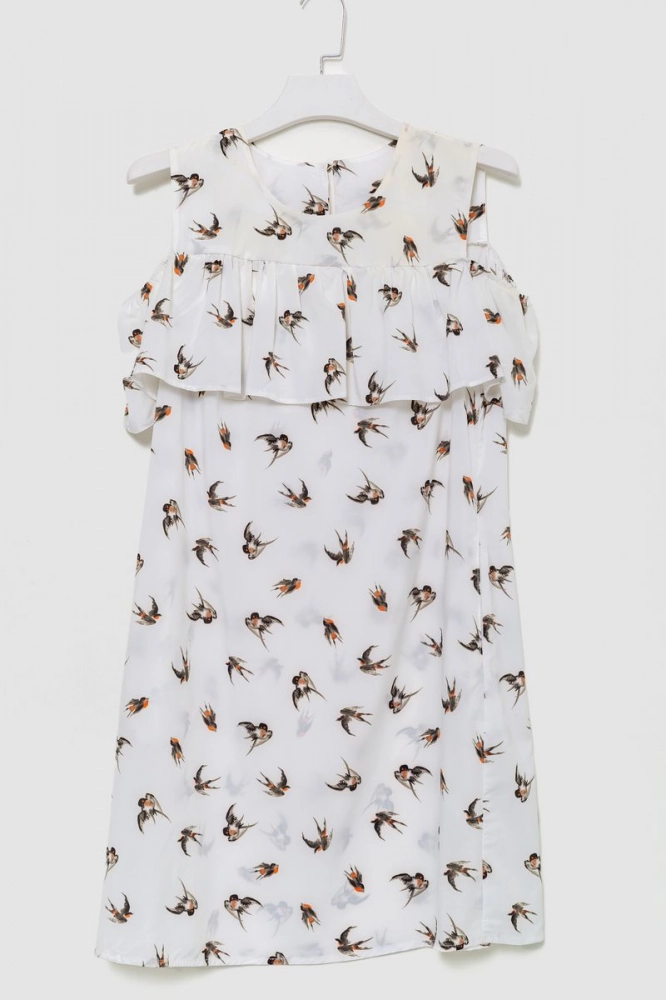 Купити Сукня з принтом  -уцінка, колір білий, 230R24-2-U - Фото №1