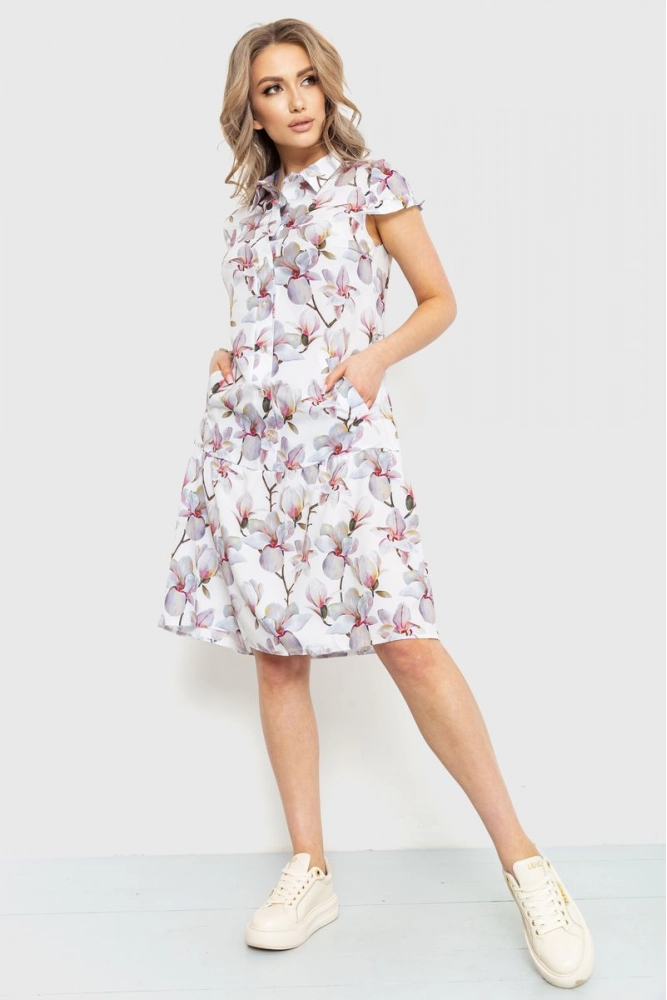 Купити Сукня з принтом, колір сірий, 230R026 - Фото №1