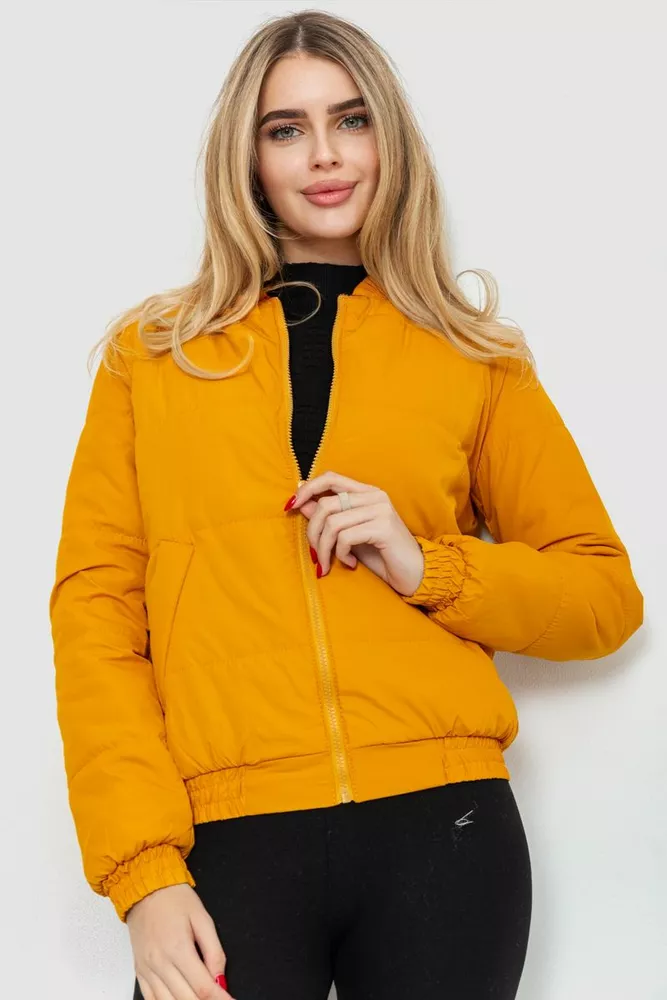 Купити Куртка жіноча демісезонна, колір гірчичний, 131R182 оптом - Фото №1