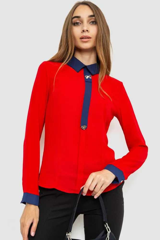 Купити Блуза ошатна, колір червоний, 186R101 - Фото №1