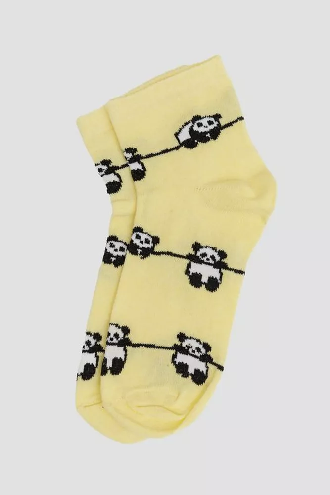 Купити Шкарпетки жіночі, колір жовто-чорний, 167R346 оптом - Фото №1