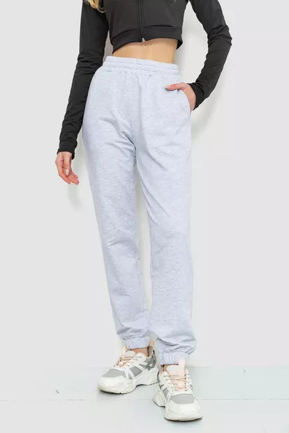 Спорт штаны женские двухнитка, цвет светло-серый, 102R292-1