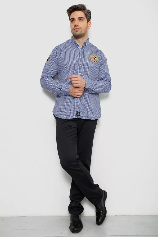 Купить Рубашка мужская в клеточку, цвет синий, 214R9030 - Фото №2