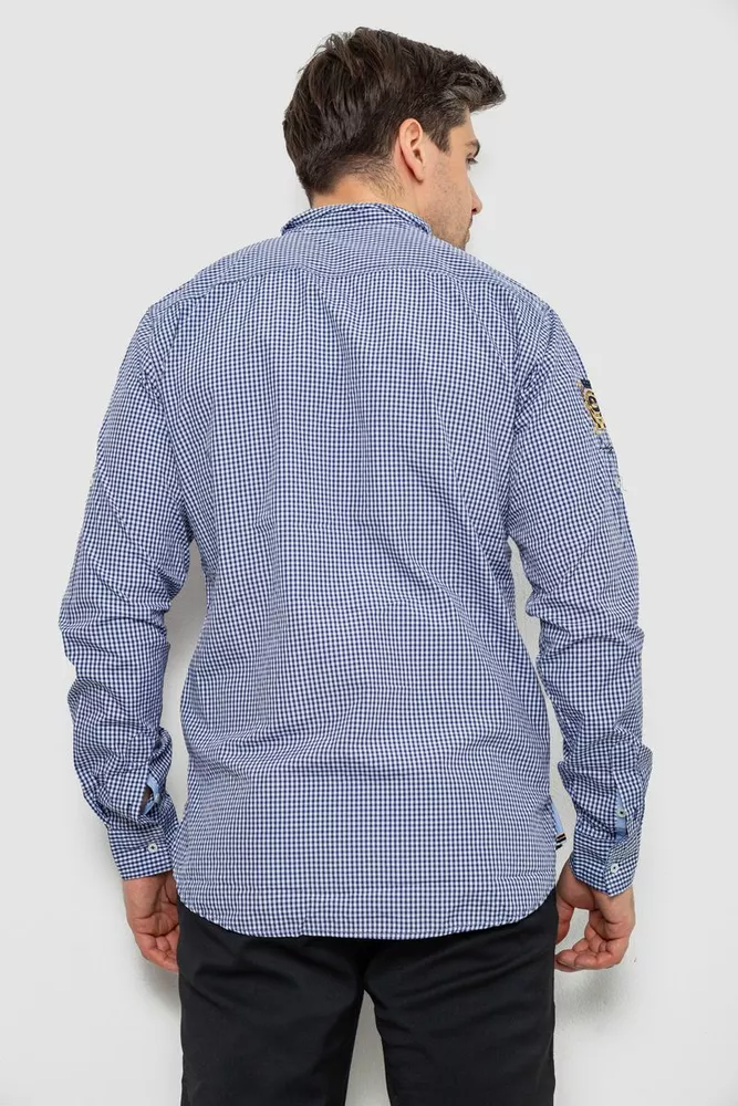 Купить Рубашка мужская в клеточку, цвет синий, 214R9030 - Фото №4