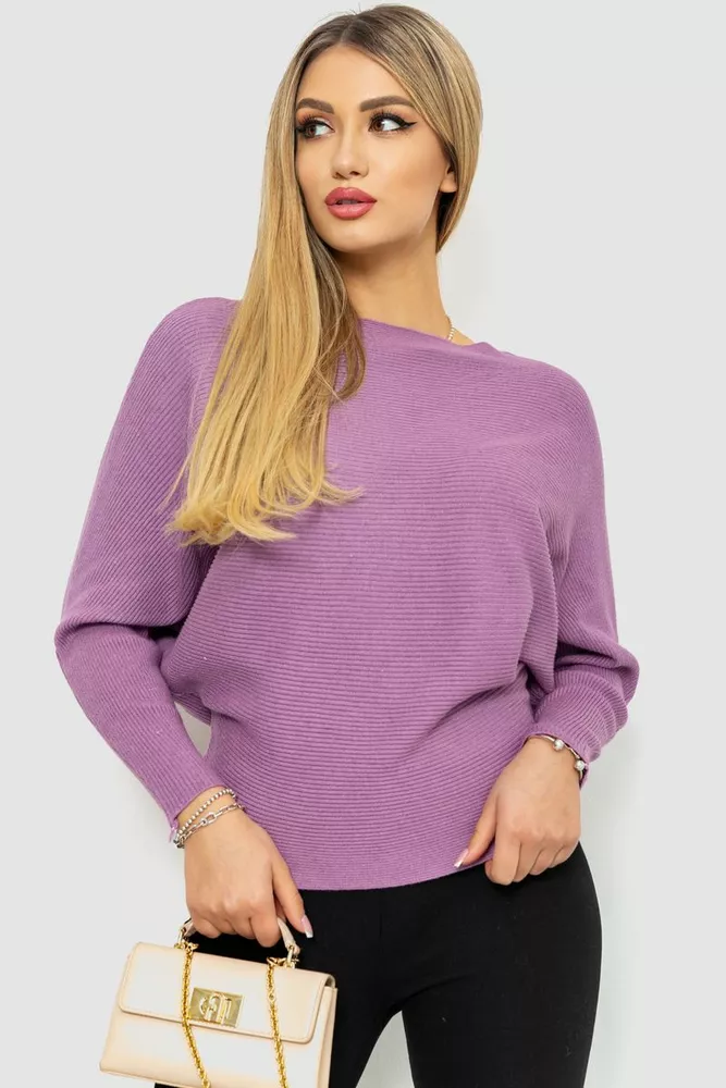 Купити Кофта жіноча однотонна  -уцінка, колір бузковий, 244R2034-U-19 - Фото №1