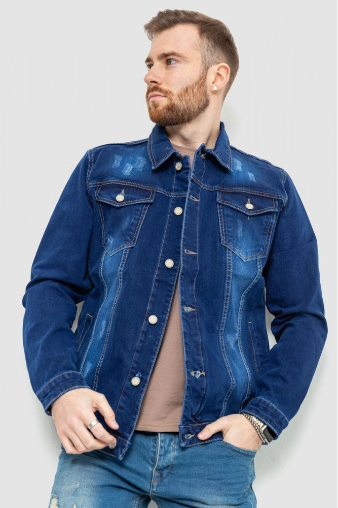 Купити Джинсова куртка чоловіча, колір темно-синій, 157R0110-1 - Фото №1