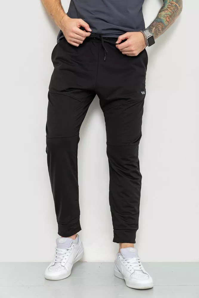 Купить Спорт штаны мужские, цвет черный, 129R4217 - Фото №1