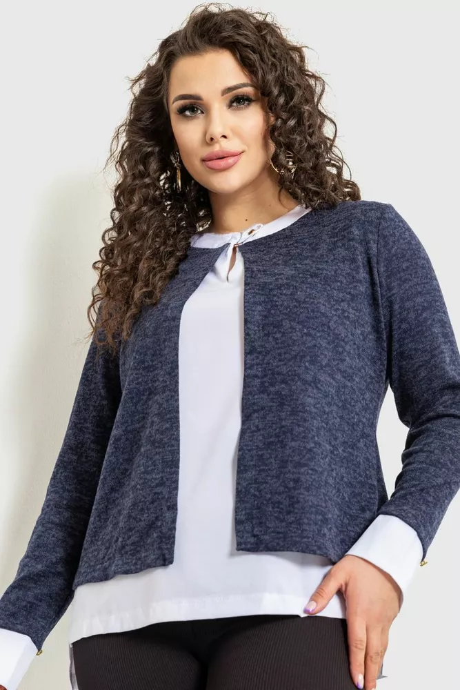 Купити Блуза жіноча обманка  -уцінка, колір синьо-білий, 230R53-2-U-6 - Фото №1