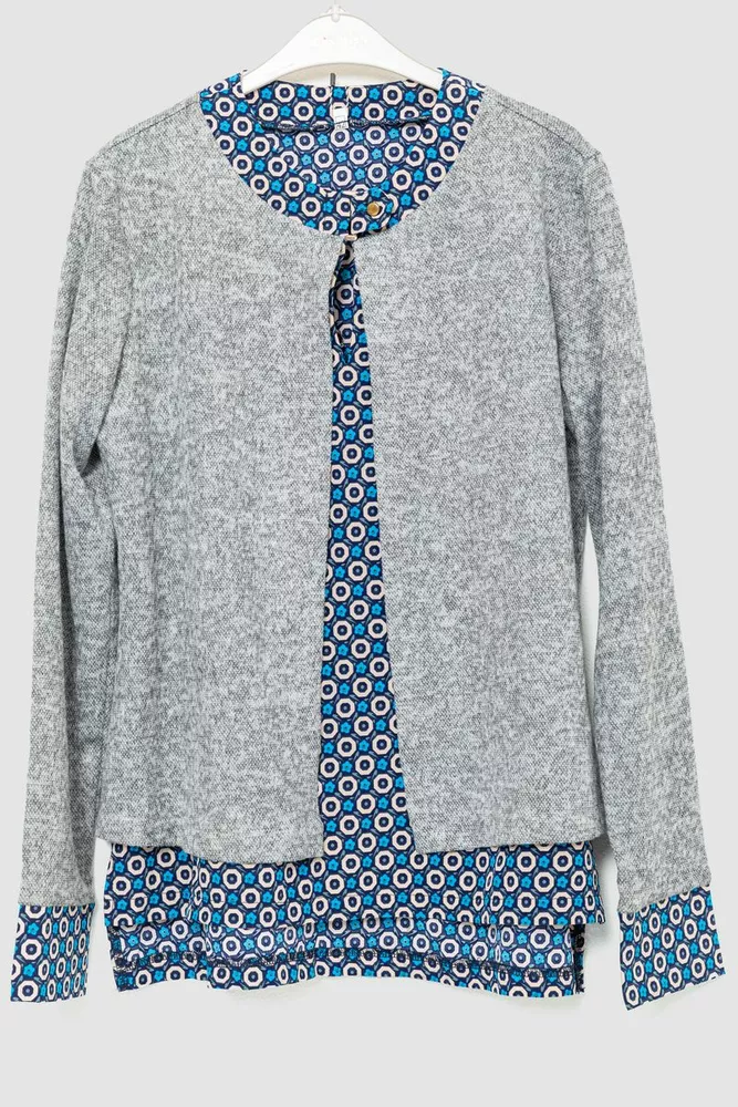 Купити Блуза жіноча обманка  -уцінка, колір сіро-бежевий, 230R53-7-U-5 - Фото №1