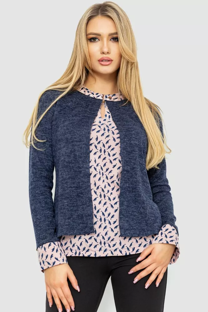 Купити Блуза жіноча обманка  -уцінка, колір синьо-пудровий, 230R53-6-U-7 - Фото №1