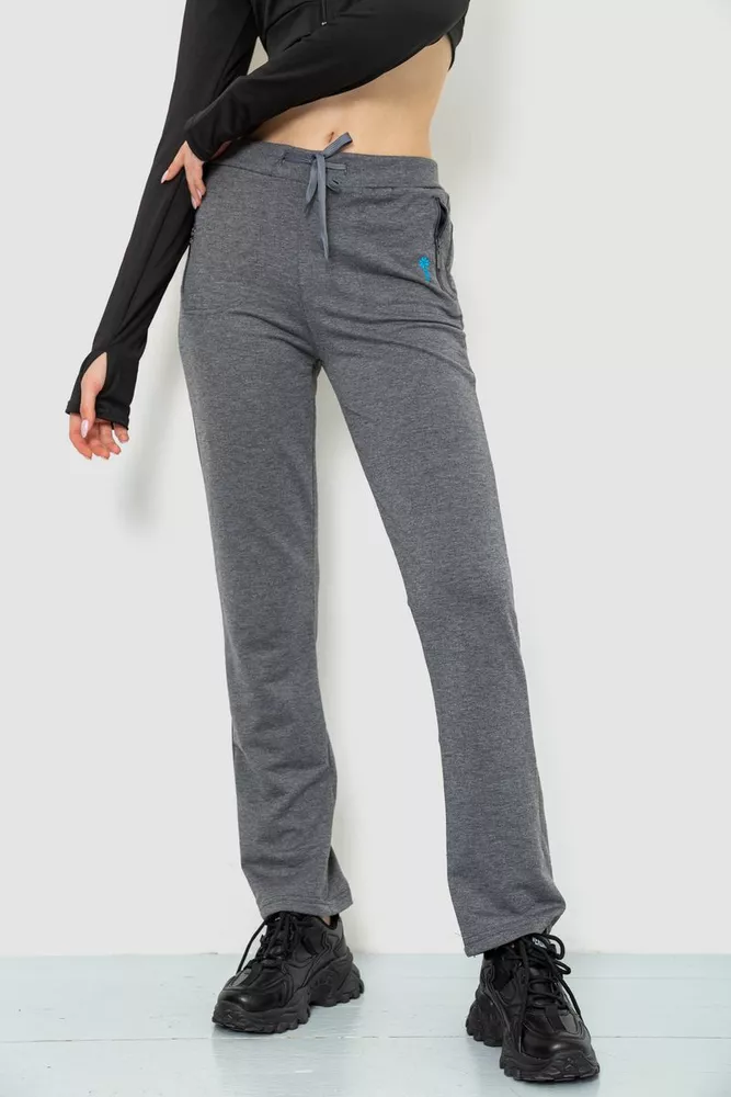 Купить Спорт штаны женские, цвет светло-серый, 244R514 оптом - Фото №1