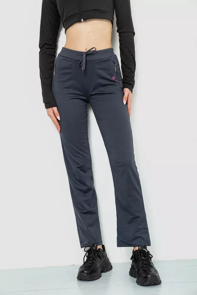 Купить Спорт штаны женские, цвет серый, 244R514 оптом - Фото №1