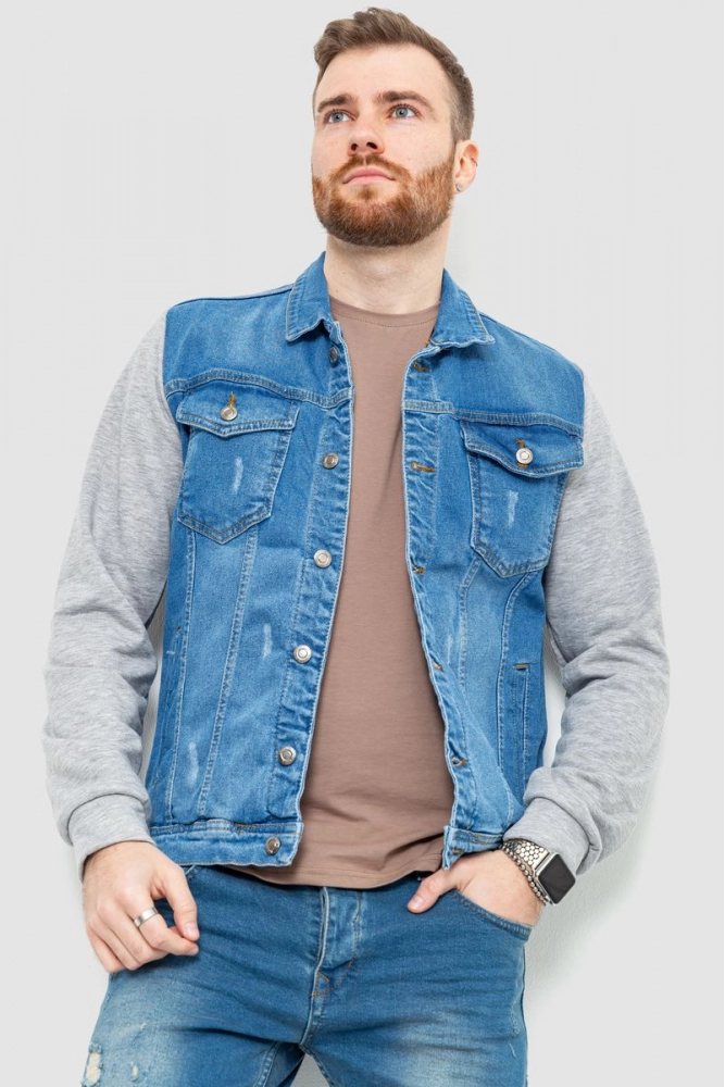 Купить Куртка мужская джинсовая, цвет синий, 157R2007 оптом - Фото №1