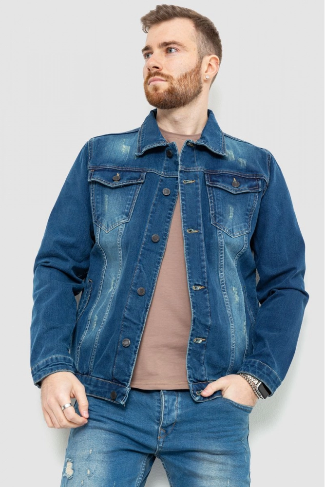 Купити Джинсова куртка чоловіча, колір синій, 157R0110-1 - Фото №1